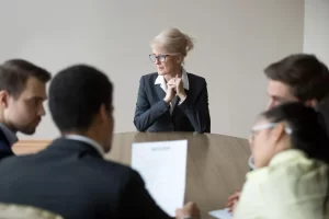 isolated elderly employee